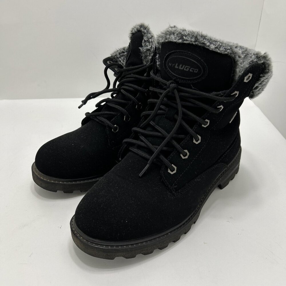 Lugz Wemphfd 0154 Womens Rucker Hi Faux Fur Lace Up Boots   Ankle  9.5